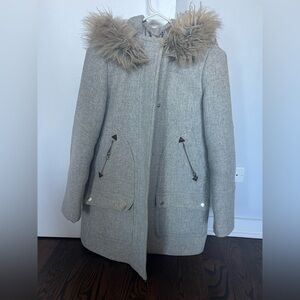 Jcrew Cocoon Stadium Cloth Coat with hood